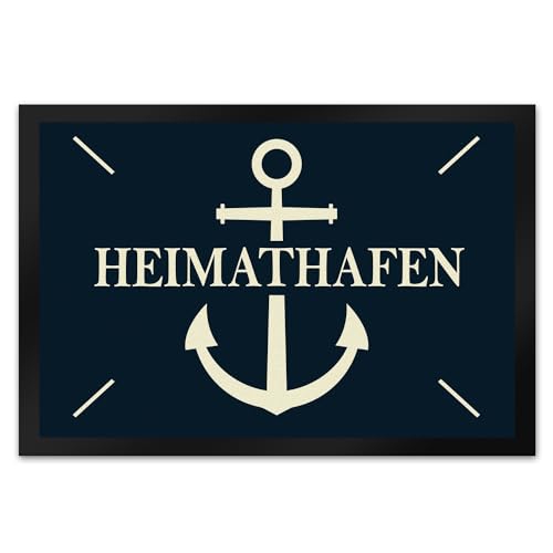 trendaffe - Heimathafen Fußmatte XL mit Anker Motiv