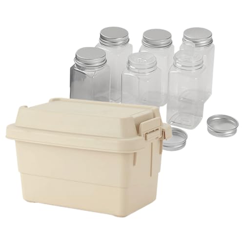 Juego de contenedores para camping Seasoning – Bottles portátiles | construcción de polipropileno duradero soporta almacenamiento de condimentos al aire libre cooking hiking backpacking viaje barbacoa