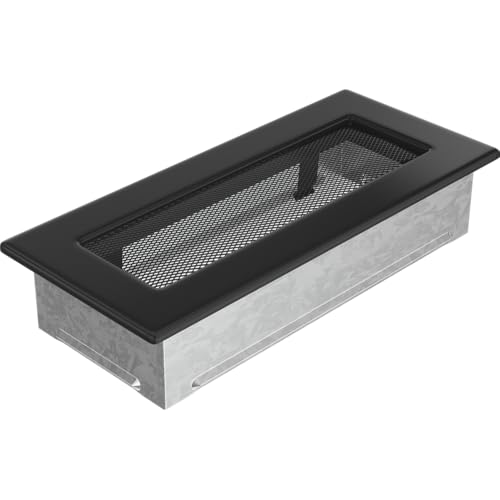 Grille de cheminée noire 11 x 24 cm KRATKI d'aération pour coffre de cheminée