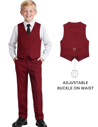 Image of Boy's 4 Button Formal Suit Vest with Tie