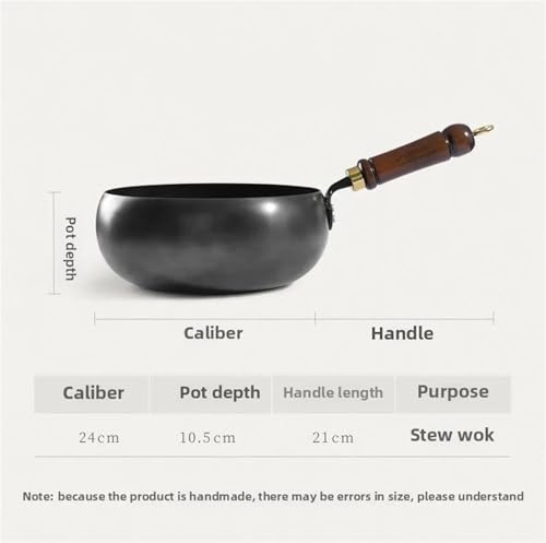 Olla Grande de Hierro sin Recubrimiento Wok 28cm con Tapa miniatura 7