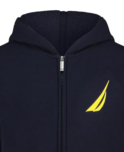 Image of Nautica Boys' Long Sleeve Fleece Full Zip Hoodie, Comfortable, Relaxed Fit