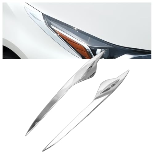 Yearnify「プリウス 50系 に適用 後期 4代目 ZVW50/51/55型 2019-2021年」 フロントランプ パネル ヘッドライトカバー パネル ガーニッシュ サイド トリム ガーニッシュ トヨタ対応品 For Prius ABS製 メッキ調