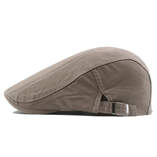 Image of Quanhaigou Men's Cotton Flat Ivy Gatsby Newsboy Driving Hat Adjustable Irish Cabbie Ivy Driving Hunting Cap