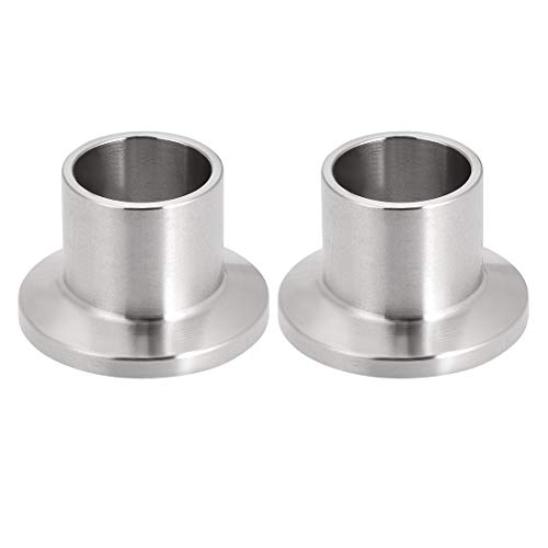 sourcing map 304 Stainless Steel Fitting Long Weld Clamp Ferrule Fits Clamp 19x20mm 2Pcs