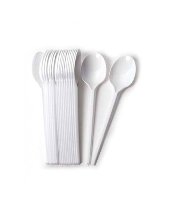 Pack 100 Cucharillas Rutilizables - Envio 24 h - Reutilizable - Alta Resistencia, Cubiertos Reusables para Cumpleaños, Picnics, Fiestas, Buffets, Bodas, Catering, Barbacoas. (100, Cucharilla)