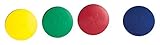 Round Card Holders with Case in Red, Yellow, Green & Blue, Multi
