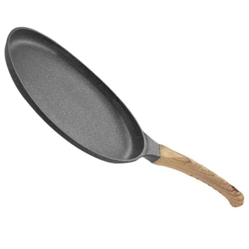 ABOOFAN Non Stick Pancake Cooking Pan Flat Frying Pan for Crepes and Pizza with Sturdy Handle Easy to Clean for Induction and All Stovetops