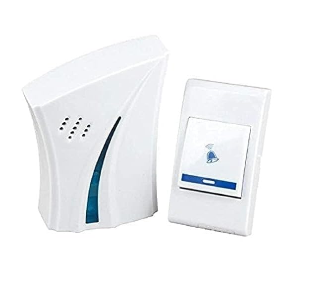 Rangwell Ding Dong Door Bell for Home | Calling Bell for Home | Ding Dong Bell for Home | Wireless Doorbell Kit Over 100 Feet Range 32 Rings Door Bell Chime LED Flash Cordless (White-M1)