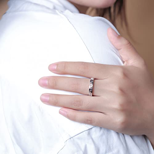 925 Sterling Silver Adjustable Ring for Mother, Mama Statement Eternity Band4