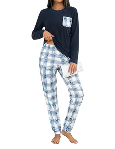 Demegimi Pijama Mujer Algodón Largo Pijamas Mujer Invierno Conjunto de Camiseta de Manga Larga y Pantalón Largo S-XXL | Ya disponible en tu tienda friki favorita! En mundofriki.es!