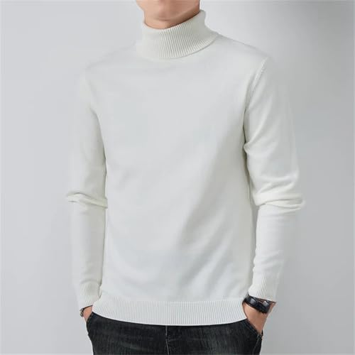Men's Winter Turtleneck Sweater Fashion Slim Fit Knitted Solid Color Casual Warm Pullover2