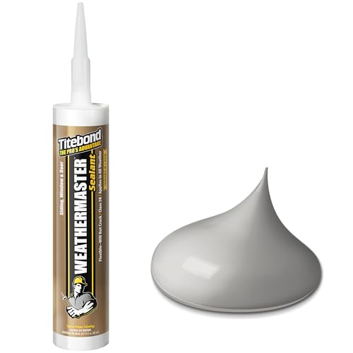 Image of Titebond WeatherMaster Sealant, Gray - Polymer Exterior Caulk for Windows, Doors, Siding & Trim, Flexible, UV-Resistant, Paintable in 1 Hour, Low VOC - 46661, 9.5 Oz. Cartridge