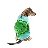 SHIAOMIN Turtle Dog Costume - Dog Halloween Costume with Utral Soft Turtle Shell Cute Outfit, Warm Fleece Doggie Clothes Cat Apparel with Tow Ring for Medium Pets (Green,L)