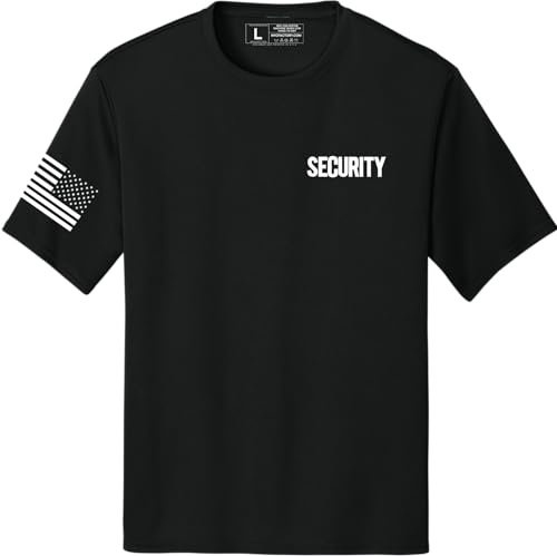 NYC FACTORY Security T-Shirt Front Back Print Mens Tee Staff Event Uniform Bouncer Screen Printed