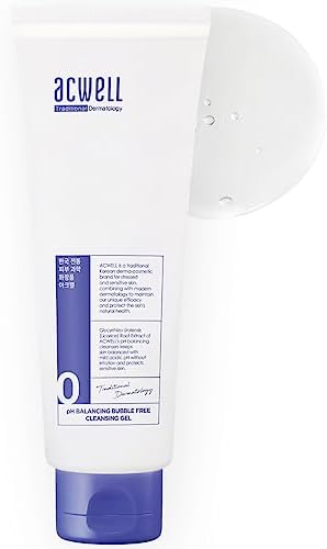 ACWELL pH Balancing Bubble-Free Hydrating Facial Cleansing Gel 5.4 fl.oz. - For Sensitive Skin, Hyaluronic Acid and Licorice Extracts, Non-foaming Cleanser for Skin Moisturization