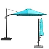 Abba Patio 10FT Vienna Offset Patio Umbrella Outdoor Cantilever Umbrella with...