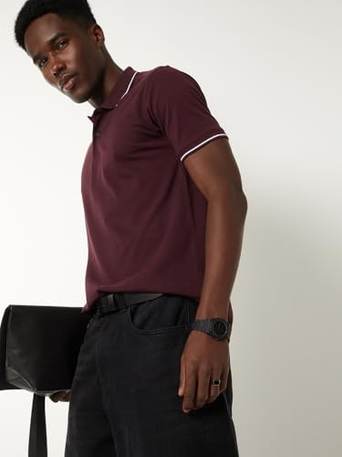 Image of Max Men's Polycotton Half Sleeves Regular Fit Solid Polo T-Shirt