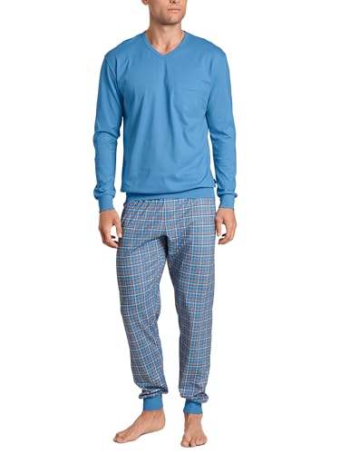 Preisvergleich Produktbild Calida Herren Relax Imprint Pyjamaset, Azurit Blue, 52-54 EU