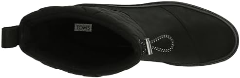 TOMS Women's Makenna Snow Boot, Black/Black Leather and Ridged, 9 | Image 4