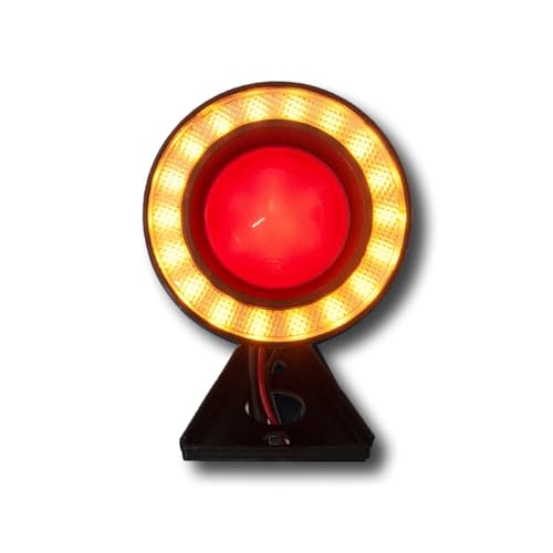 Feu de stop universel pour moto et feu arrière rond LED avec éclairage de plaque immatriculation