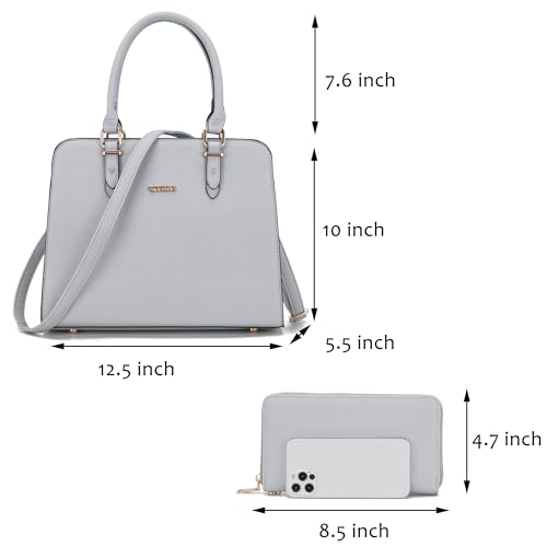 Image of Qiyuer Satchel Purses For Women Handbag And Wallet Set Tote Bag | Premium Vegan Leather,Matching Wallet,RFID Blocking,Work,Casual
