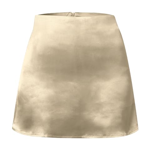 Women's Elegant Silky Satin Mini Skirt High Waist Short Skirt Mini A Line Skirts Summer Fashion Outfits Clothes3