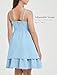 EXARUS Girls Dress Blue Teen Formal Homecoming Dance Special Occasions Casual Tween Ruched Flowy Ruffle Hem Spaghetti Strap Adjustable Mini Dresses Cami for 12 Years
