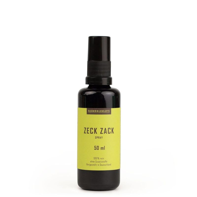 Kasimir und Lieselotte Zeck Zack Spray 50ml - Natürlicher Zeckenschutz mit ätherischen Ölen - Für Mensch & Hund - Vegan - Handmade in Deutschland (50ml)