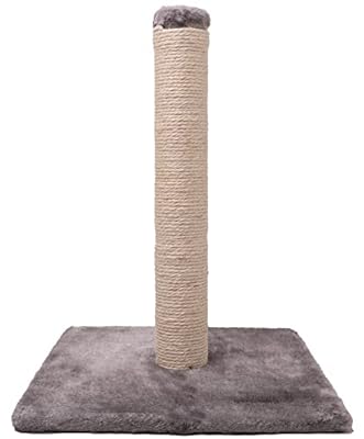 DIVCHI 16" Cat Scratching Post 40 cm, Natural Sisal Pole and Carpet Covered Heavy Base, Vertical Full Scratcher,Platinum Grey