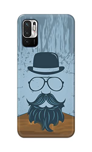 Image of PRINTFIDAA Mustache Beard and Hairstyle Hipster in Glasses Printed Designer Hard Case for Poco M3 Pro (5G) Back Cover -(e) RPM1002