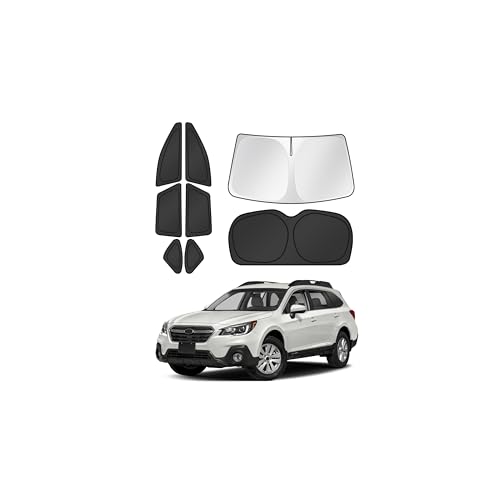 Image of Canvcle Window Shades for 2015-2019 Subaru Outback Accessories Windshield Sun Shade Side Rear Window Covers Sunshade Sun Visor Shield Privacy Protection for Camping Keep Vehicle Cool Black 8PCS