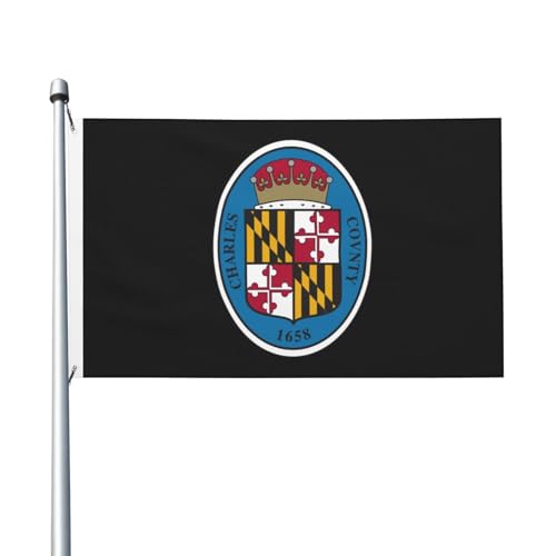 Seal Of Charles County, Maryland Flags for Outside 3x5 Ft Double Sided Outdoor Heavy Duty Flag Home Yard Festival Garden Decor Welcome Banner