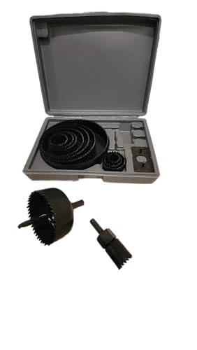 Kit de sierras de corona 16 piezas acero carbono madera metal miniatura 1