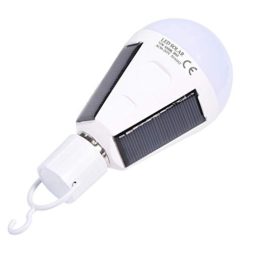 Ruiqas Ampoule solaire 12W, lampe d'ampoule solaire d'urgence étanche E27 portable pour camping de randonnée en plein air à l'intérieur