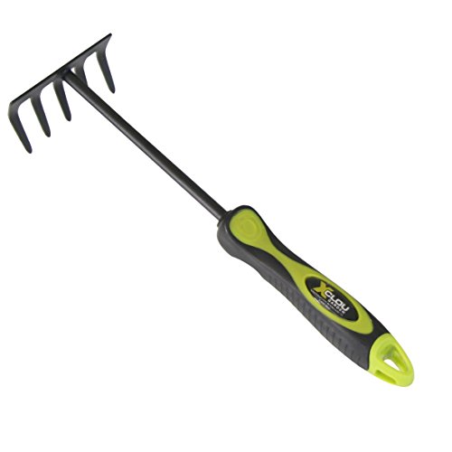 Preisvergleich Produktbild Blumenrechen 5 Zinken TPE Griff Harke Handrechen Handharke Blumen Gartenrechen