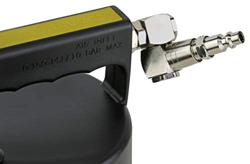 Mityvac MV6830 Pneumatic Brake and Clutch Bleeding Kit, Air Operated, 1.9 Quart (1.8L) Reservoir, Bleeds 2qt Per Minute, Swivel Air Inlet, Automatic Shutoff Valve, Variable Control Thumb Throttle