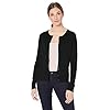 Amazon Essentials Women's Lightweight Crewneck Cardigan Sweater (Available in Plus Size), Black, Large
