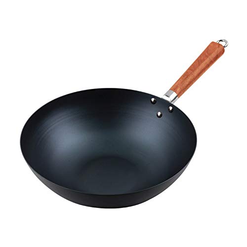 Wok con base plana y tapa, antiadherente anodizado duro