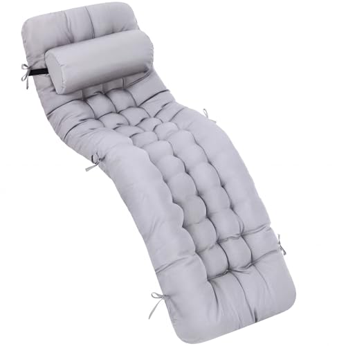 Tudomro Outdoor Chaise Lounge Cushion, Light Gray, 1 Pcs by Tudomro - Used condition - US$29.94