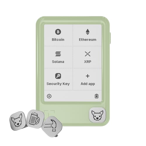Billetera cripto Ledger Nano Gen5 acabado verde matcha, hardware de firma digital con pantalla