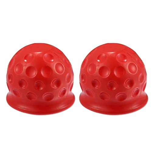 X Autohaux 2Pcs Universal Trailer Hitch Ball Cover Waterproof Dustproof 50Mm Id Red For Car Truck Rv Boat #TOP12