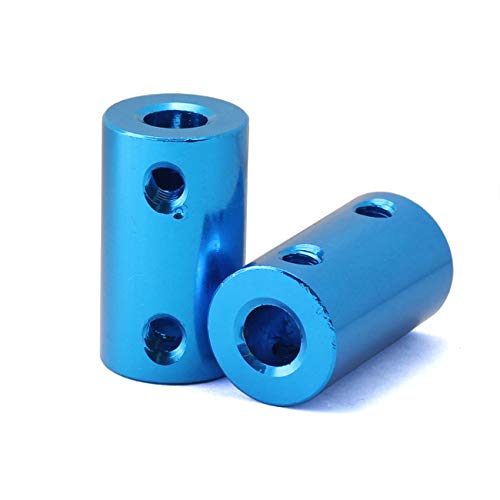 Zrm&E 2-Pack 5-5Mm Aluminium Alloy Couplings Shaft Diy Car Boat Airplane Model Shaft Fitting Accessory 3D Printers Parts Motor Rigid Coupler Connector Blue #TOP2