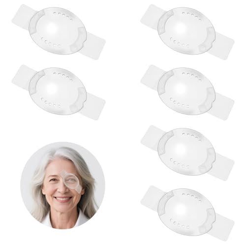 BOHUIZ Eye Shield After Cataract Surgery, 6 Pcs Plastic Clear Eye Patch Self-Adhesive Eyes Shield with Small Hole Breathable Eyepatch for Adults Children Eyes Protection