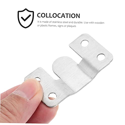 Image of Stainless Steel Frame Hanging Hooks Heavy Duty Picture Hanging Kit Easy Install Keyhole Hangers