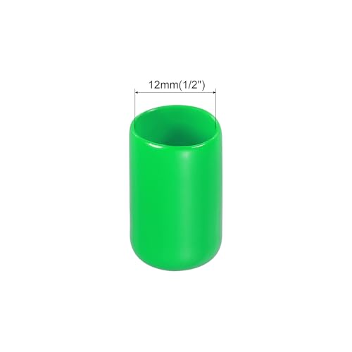 Image of MECCANIXITY 20pcs 1 /2 inch(12mm) Rubber End Caps Cover PVC Vinyl Screw Thread Protector Round Wire Shelf Caps for Screw Bolt Pipe Fence Post, Green