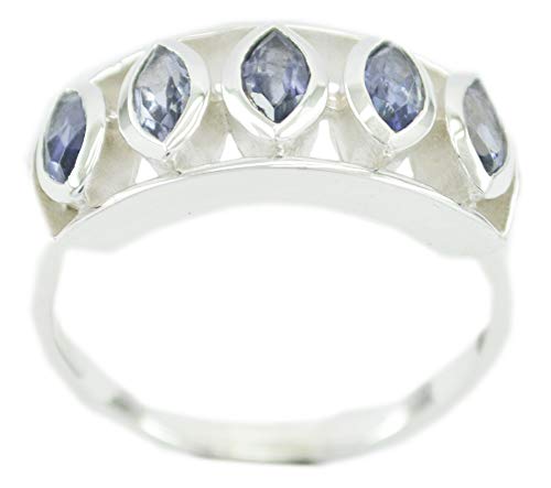 Bague bleue argent sterling 925 RIYO Inde bijou véritable de style traditionnel