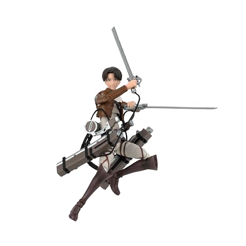 Total Anime Levi - 6.5-Inch Figure with Swappable Faceplates Alternate Hands and Weapon