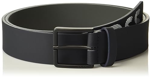 BOSS Men's Ther Leather Belt with Branded Metal Frame