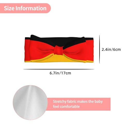 germany flag Pattern Baby Bow Headband - Delicate Hair Accessories for Newborns, Infants, Toddlers - Skin-friendly Hairband3